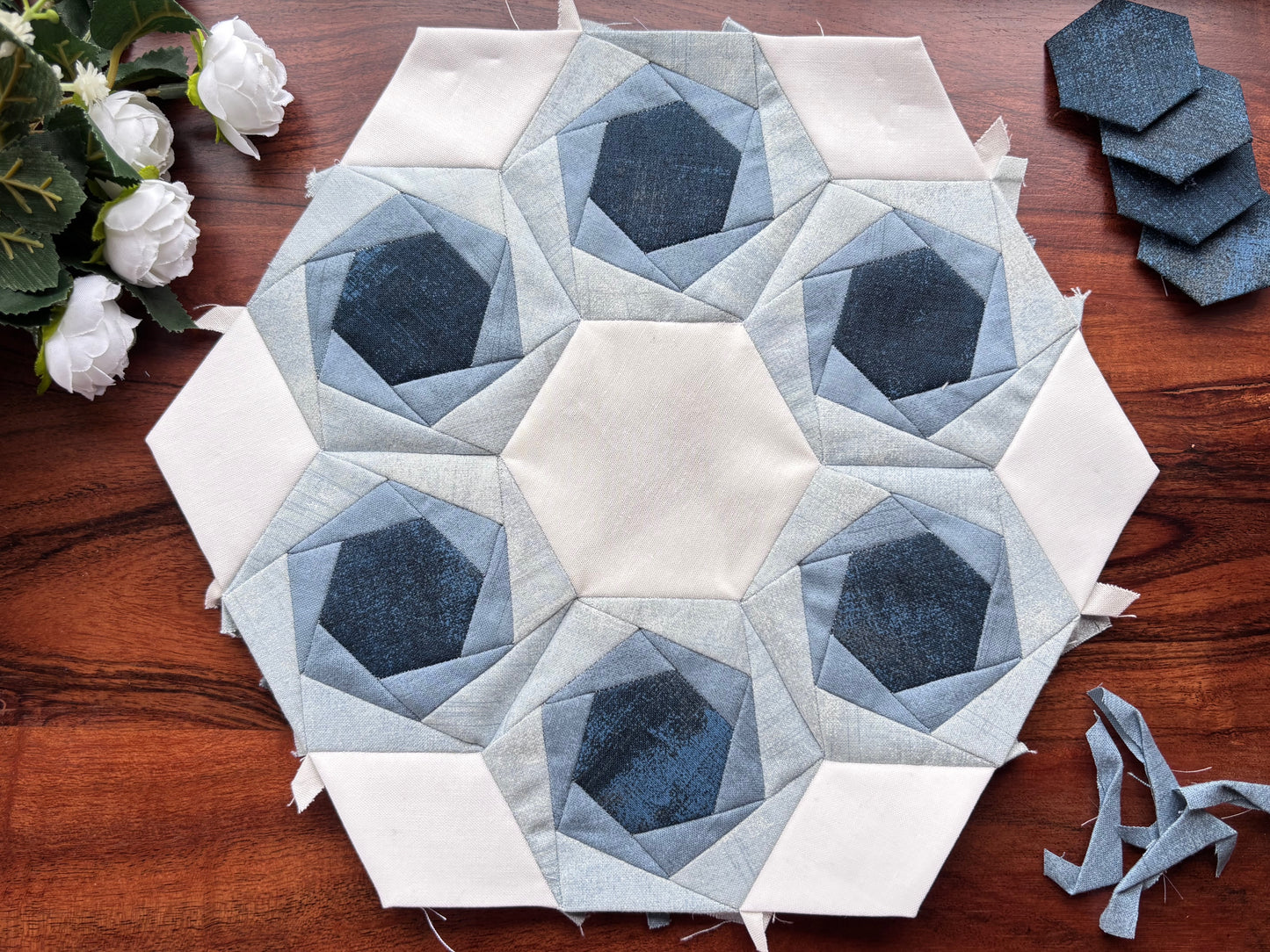 Hexies in Bloom PDF Pattern