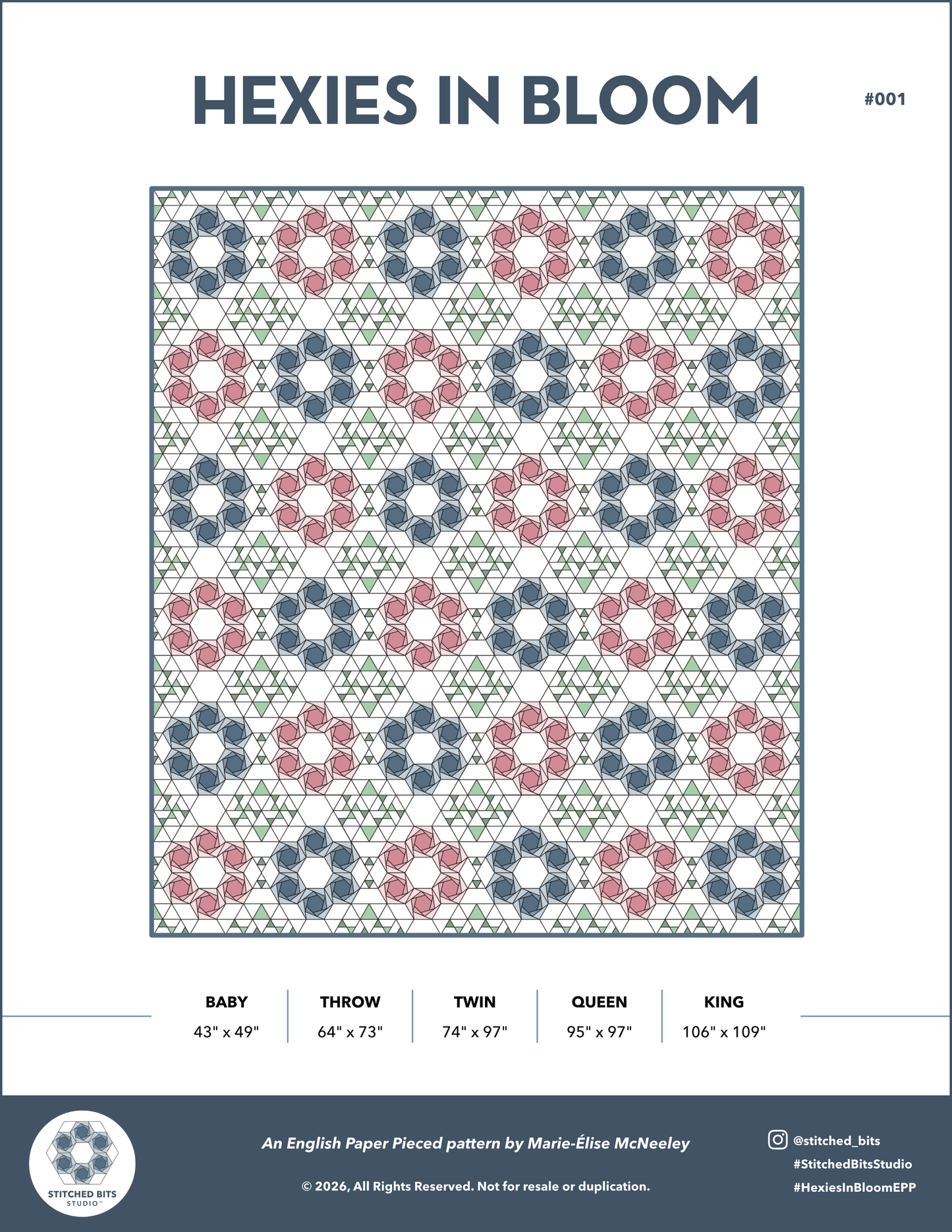 Hexies in Bloom PDF Pattern