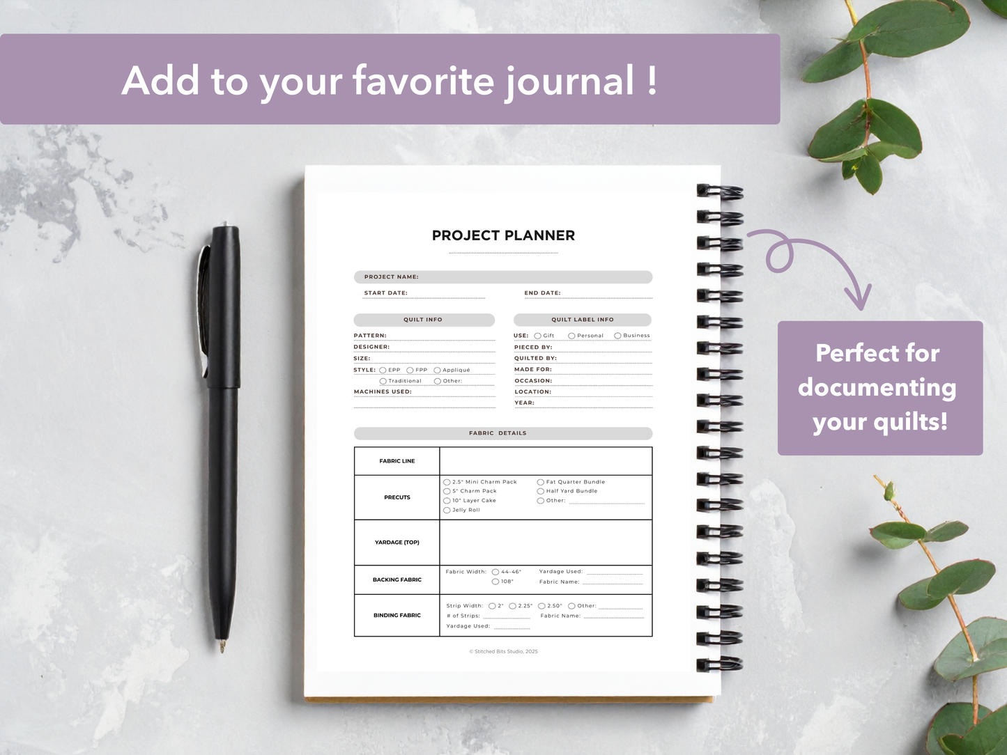 Complete Quilt Planner