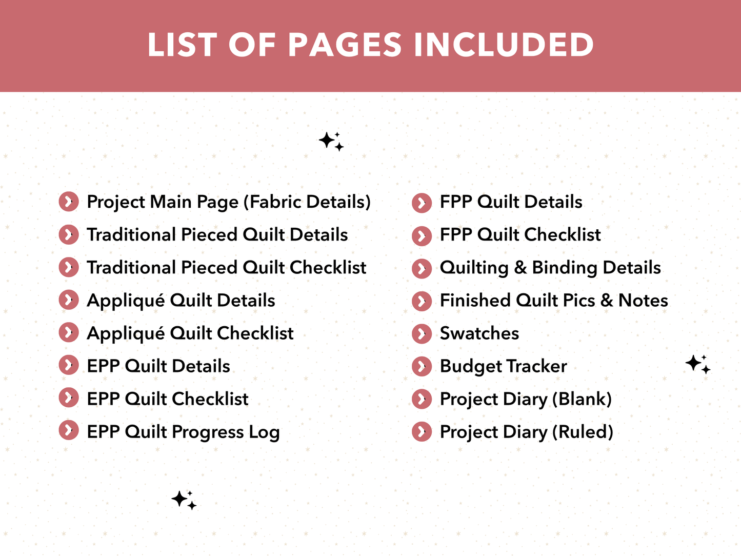 Printable Quilt Project Planner