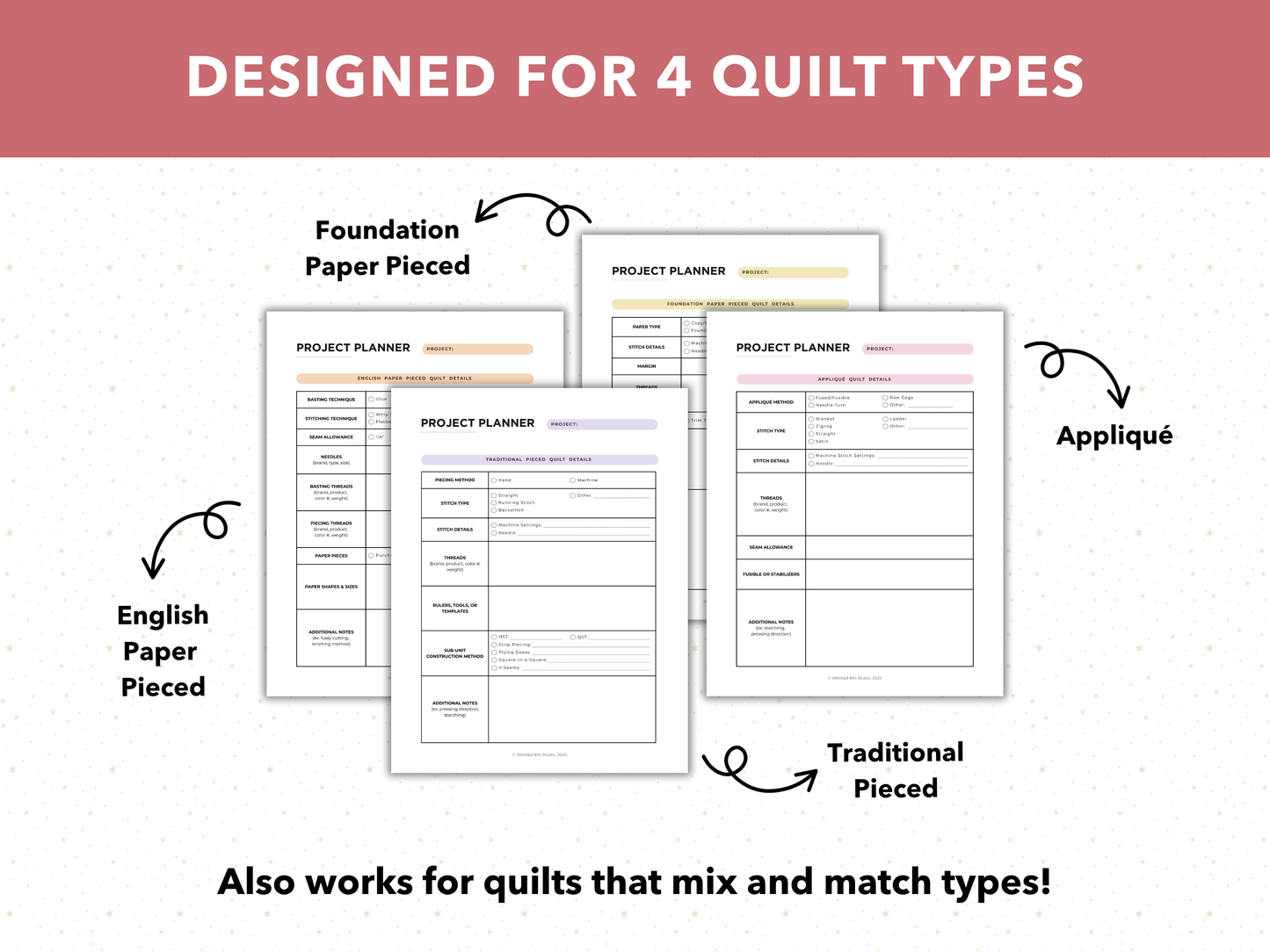 Printable Quilt Project Planner