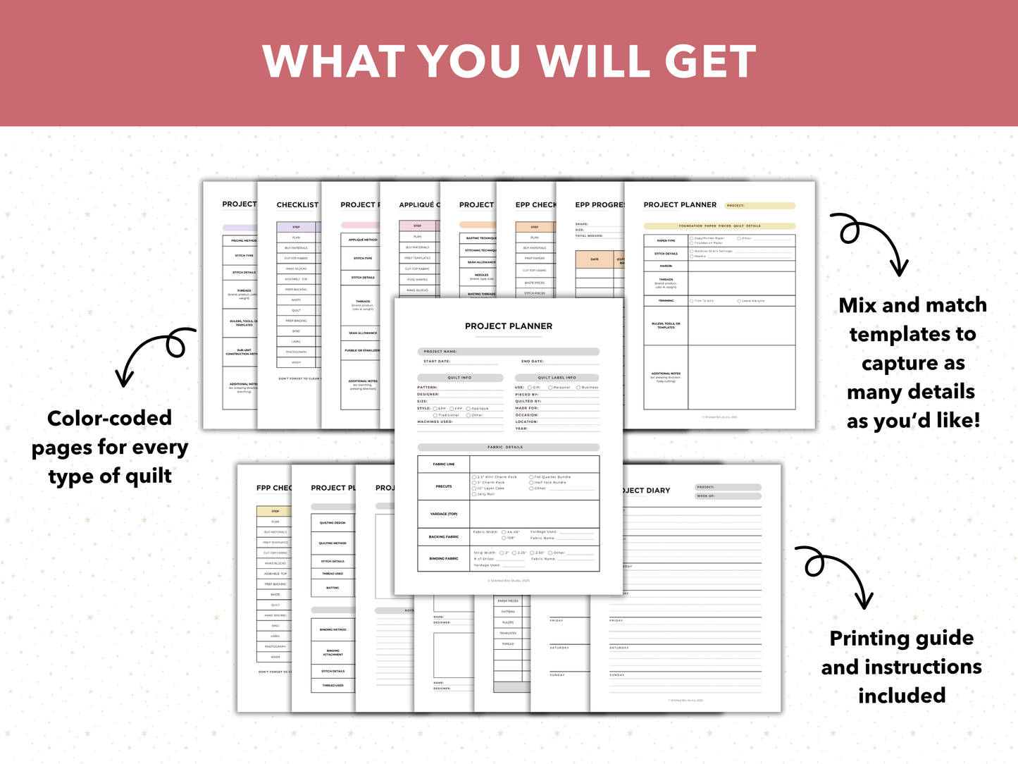 Printable Quilt Project Planner