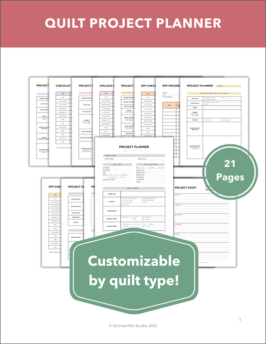 Printable Quilt Project Planner